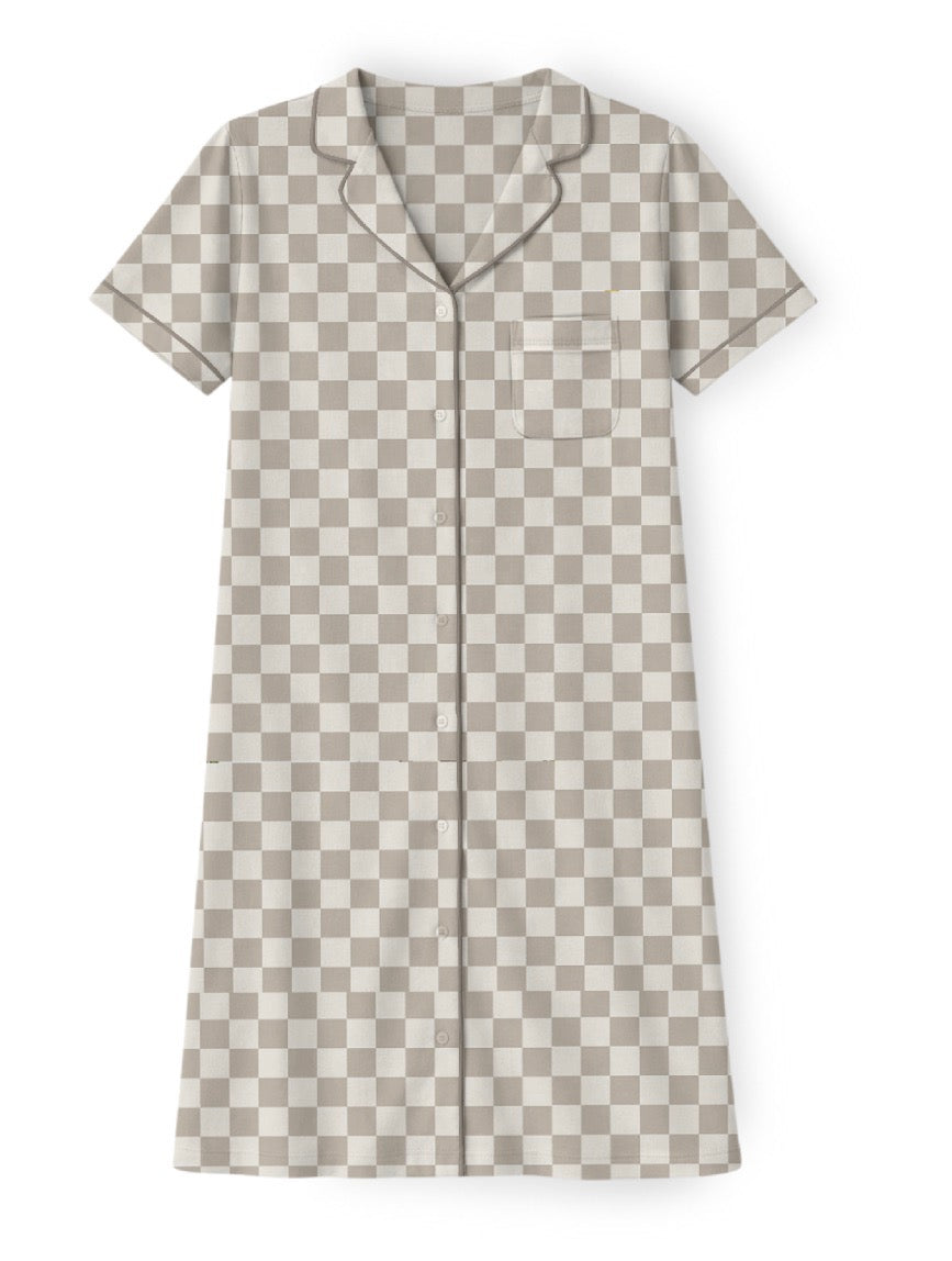 Checkmate Adult Short Sleeve Nightgown