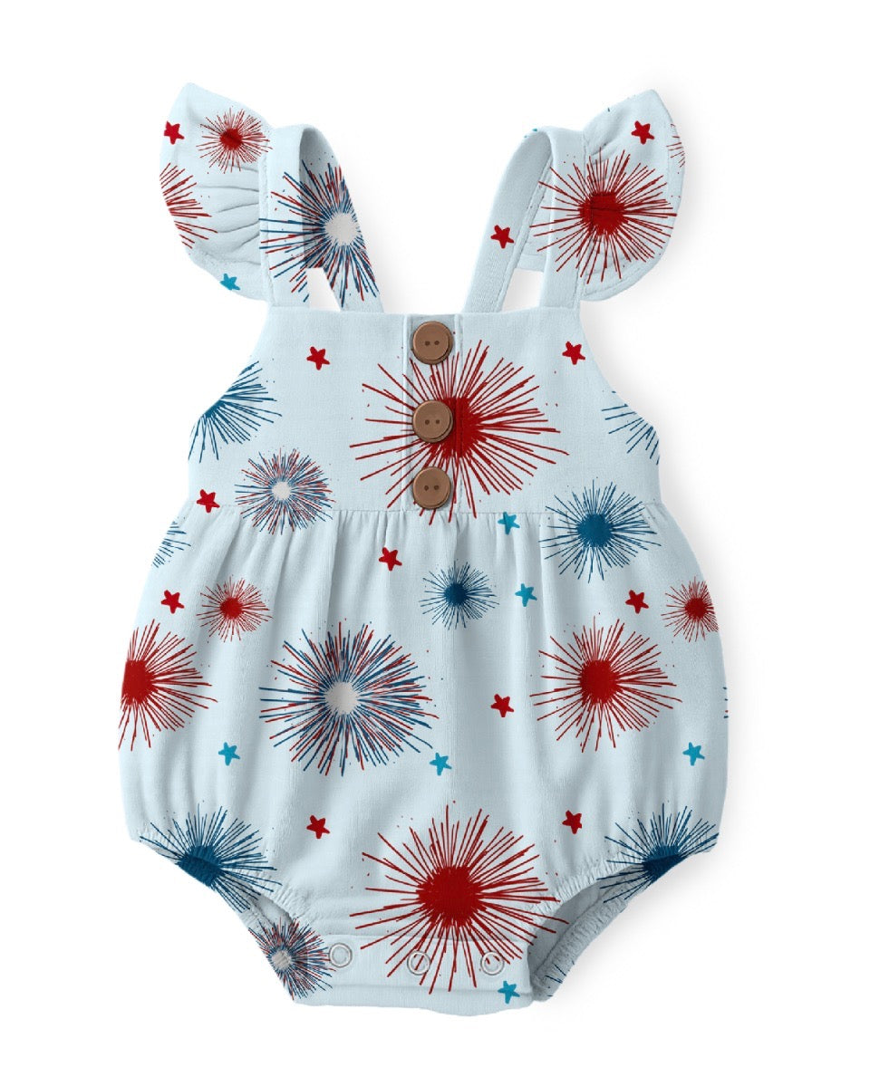 Little Firecracker Tank Bubble Romper